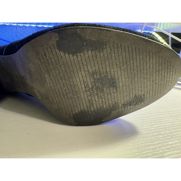 Lucky Brand 7.5 M Wyshing Suede Heeled Slip on Bootie Pumps Black Women's Shoes - Picture 14 of 16